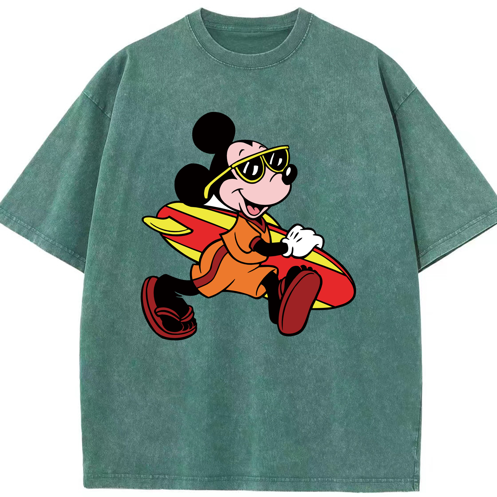 （画像用） ミッキーマウス Mickey Mouse 綿100% ヴィンテージ風 半袖Tシャツ（フロントプリント）